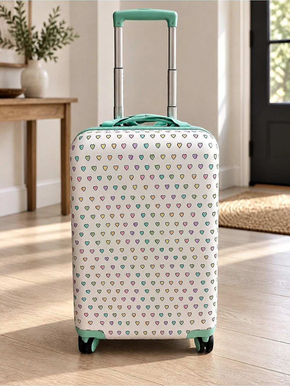 Roller Rabbit x Target Embossed Heart Hardside Spinner Carry On Suitcase Heart
